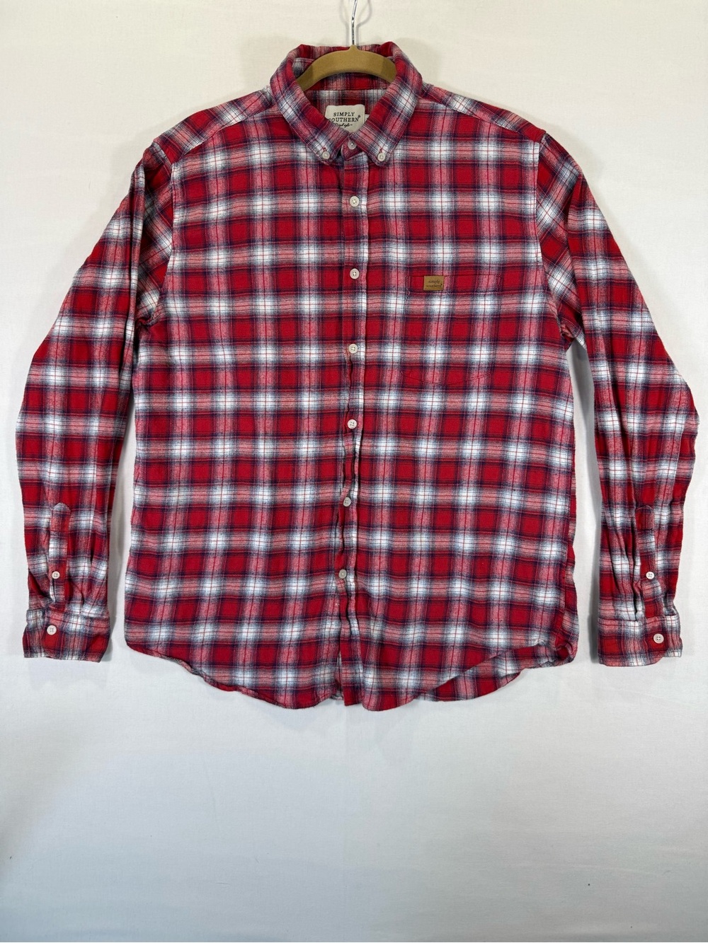 Simply Southern Red, White & Navy Plaid Button-Down Shirt